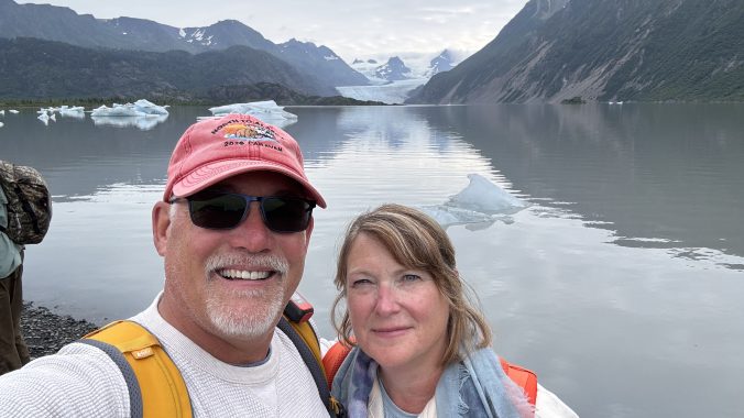 Kayaking to a glacier